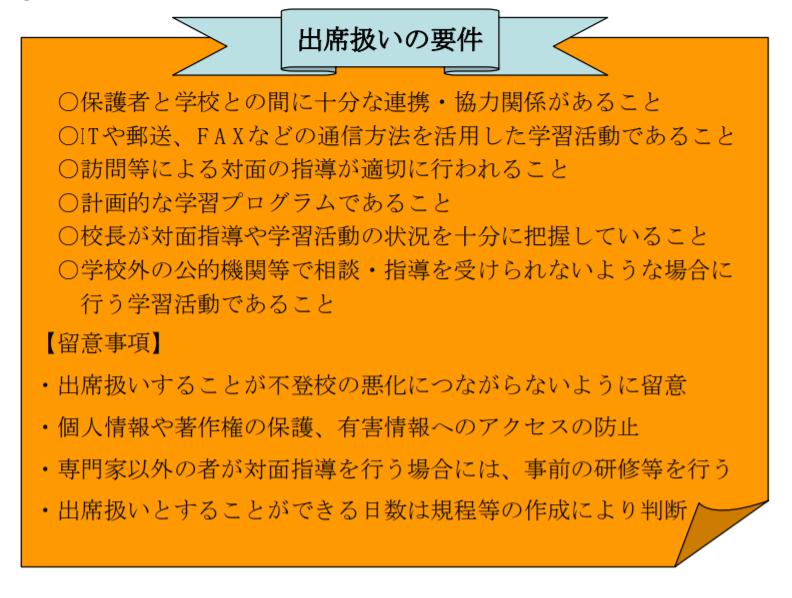 不登校出席扱い要件